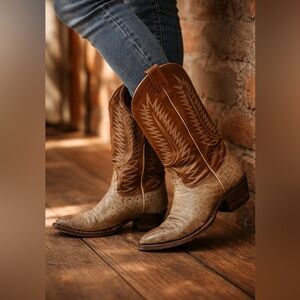 Vintage Nocona Cowboy Boots Mens 7.5 Womens 9 Western Distressed USA Two Tone